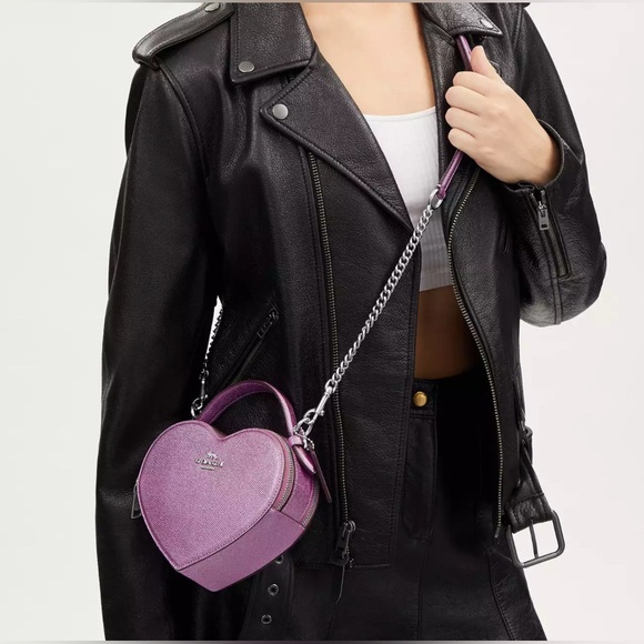 Coach Handbags - Metallic Purple Heart 💜 coach bag